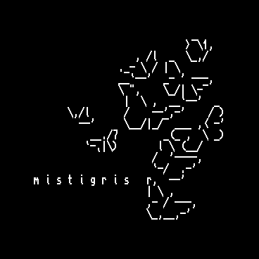 A flock of nine uncoloured butterflies flutter forth past the uncapitalised word mistigris in search of nectar against a black backdrop