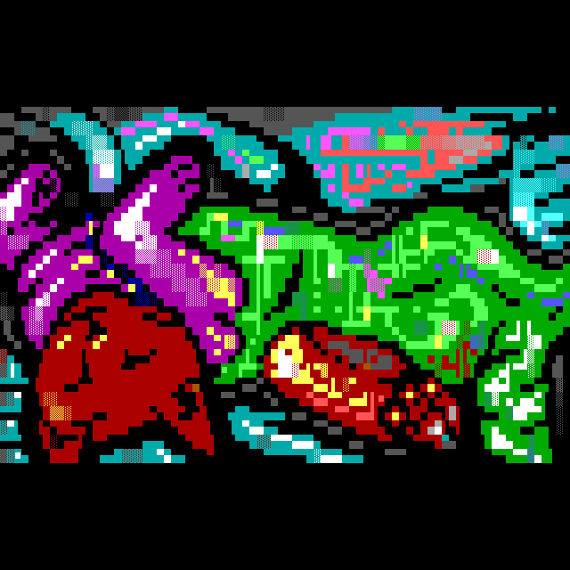 A housecat rolls around on its back in such extreme feline bliss the entire scene is drenched in LSD colours and psychedelic textures.